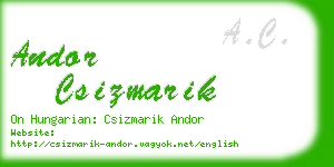 andor csizmarik business card